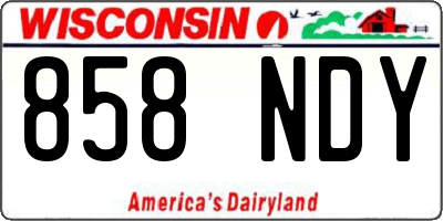 WI license plate 858NDY