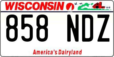 WI license plate 858NDZ