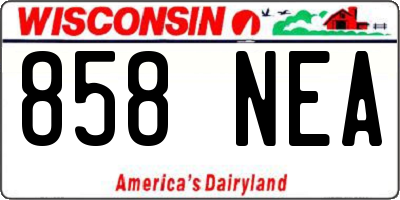 WI license plate 858NEA