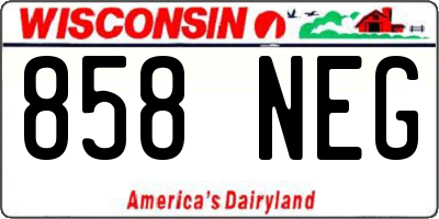 WI license plate 858NEG