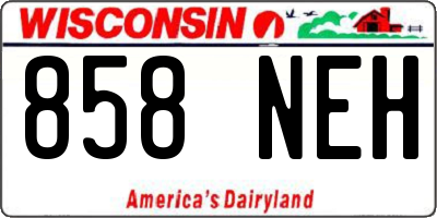 WI license plate 858NEH