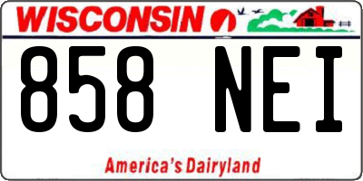 WI license plate 858NEI