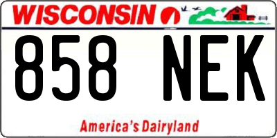 WI license plate 858NEK