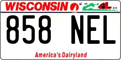 WI license plate 858NEL
