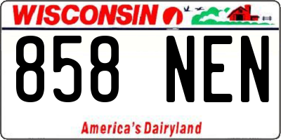 WI license plate 858NEN