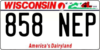 WI license plate 858NEP