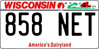 WI license plate 858NET