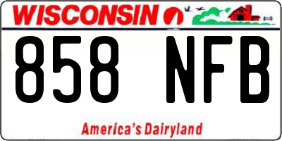 WI license plate 858NFB