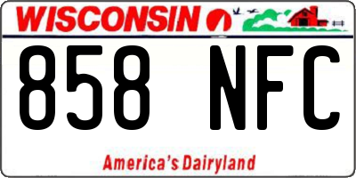 WI license plate 858NFC