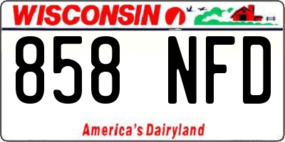 WI license plate 858NFD