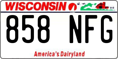 WI license plate 858NFG