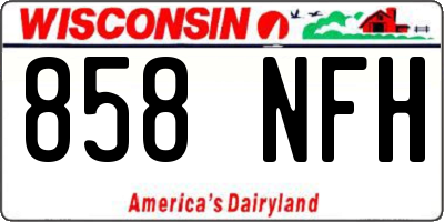 WI license plate 858NFH