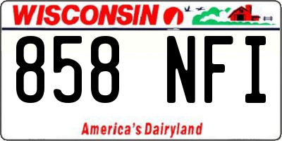 WI license plate 858NFI