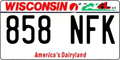 WI license plate 858NFK
