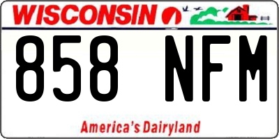 WI license plate 858NFM