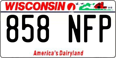 WI license plate 858NFP