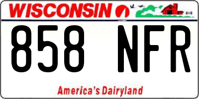 WI license plate 858NFR