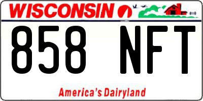 WI license plate 858NFT