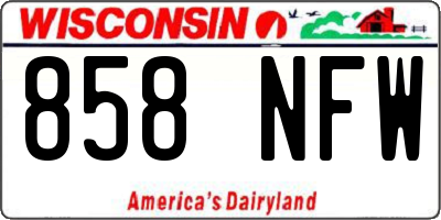 WI license plate 858NFW