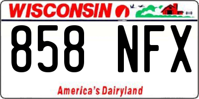WI license plate 858NFX