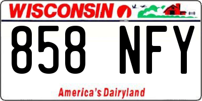 WI license plate 858NFY