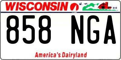 WI license plate 858NGA