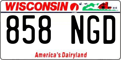 WI license plate 858NGD