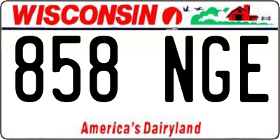 WI license plate 858NGE