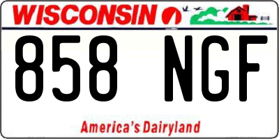 WI license plate 858NGF