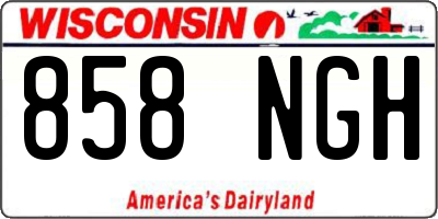 WI license plate 858NGH
