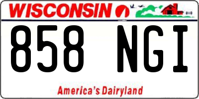 WI license plate 858NGI