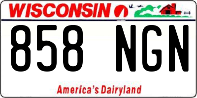 WI license plate 858NGN
