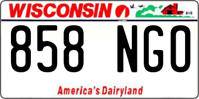 WI license plate 858NGO