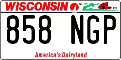 WI license plate 858NGP