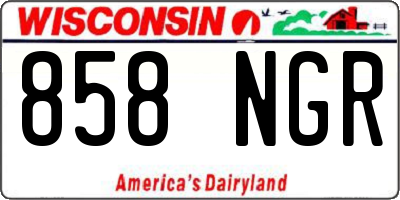 WI license plate 858NGR