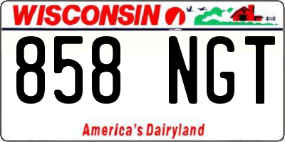 WI license plate 858NGT