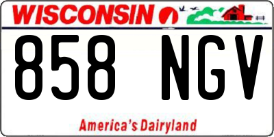 WI license plate 858NGV