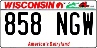 WI license plate 858NGW