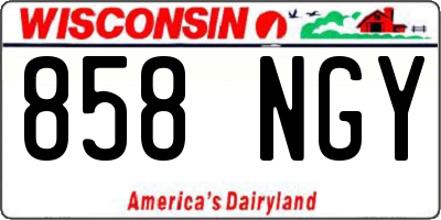 WI license plate 858NGY