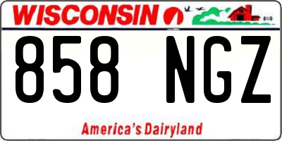 WI license plate 858NGZ