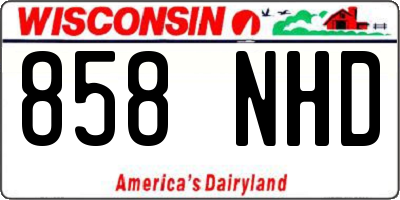 WI license plate 858NHD