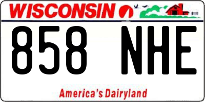 WI license plate 858NHE
