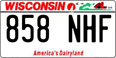 WI license plate 858NHF
