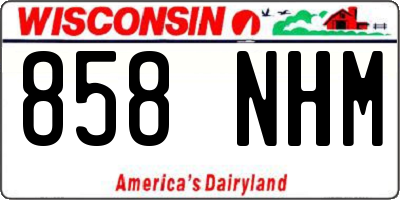 WI license plate 858NHM