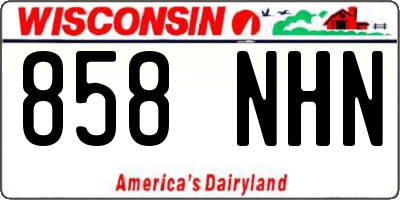 WI license plate 858NHN