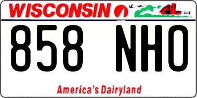 WI license plate 858NHO