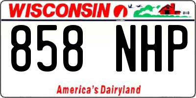 WI license plate 858NHP