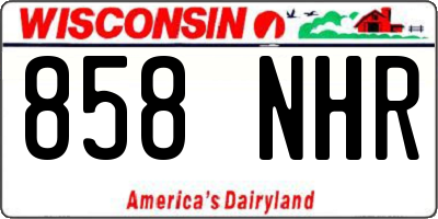 WI license plate 858NHR