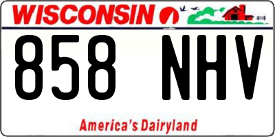 WI license plate 858NHV