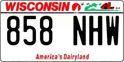 WI license plate 858NHW